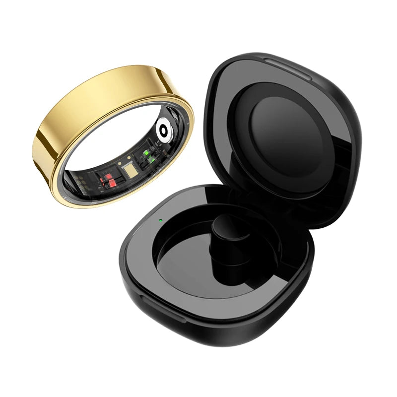 Bague Connectée R09 Smart Ring — Cardio, SpO2, Température, Sommeil, 5ATM, Boîtier de Charge | CLEVI Paris
