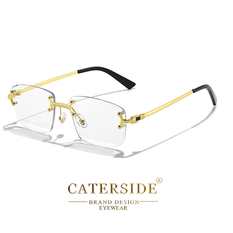 Lunettes de Soleil Rectangulaires Sans Monture Punk CATERSIDE – Verres Dégradés UV400 – CLEVI Paris