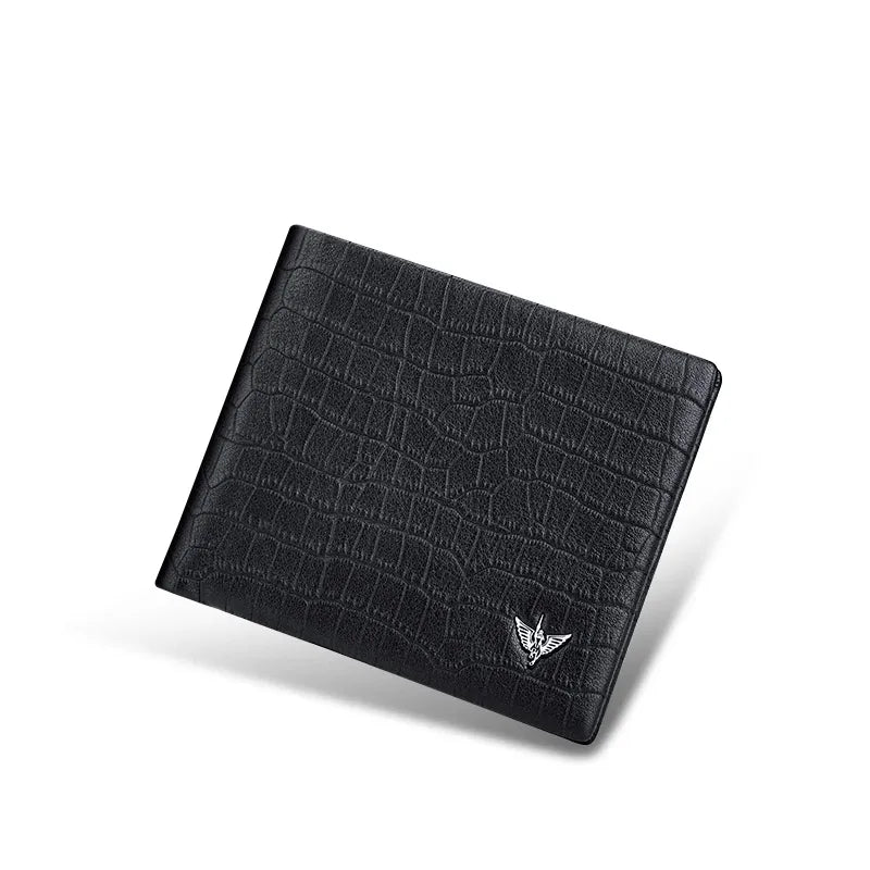 Portefeuille Court Homme Cuir Vache Véritable Motif Crocodile Ultra-Slim – CLEVI Paris