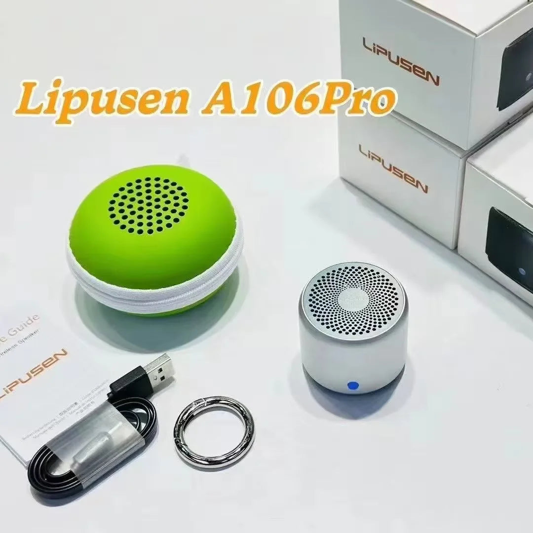 Mini Enceinte Bluetooth IPX7 – Corps Métal, 8h, Basse Puissante, Crochet | Lipusen A106 Pro