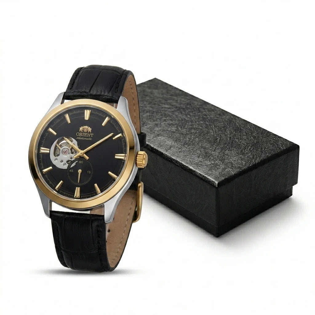 Montre Homme Automatique Squelette Petite Seconde Cuir Orient – CLEVI Paris