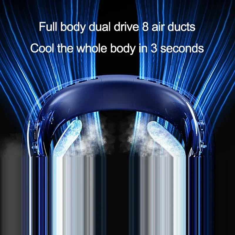Ventilateur Tour de Cou JPNPL Rafraîchissant 4000mAh Rechargeable Climatiseur Sport – CLEVI Paris