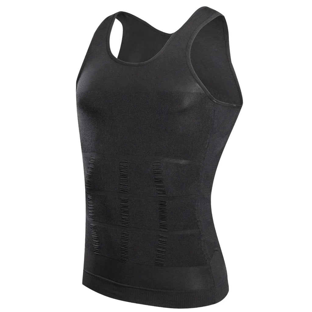 Débardeur Gainant Homme Sans Couture Compression Taille Ventre — CLEVI Paris