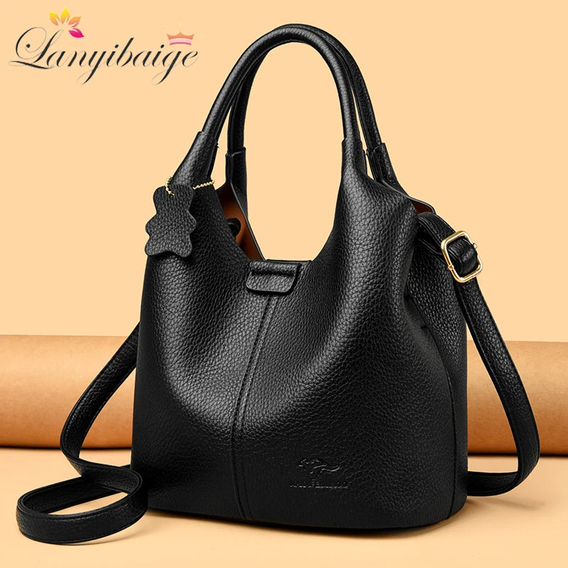 Sac à Main Femme Cuir PU Souple Grande Capacité 5 Poches – CLEVI Paris