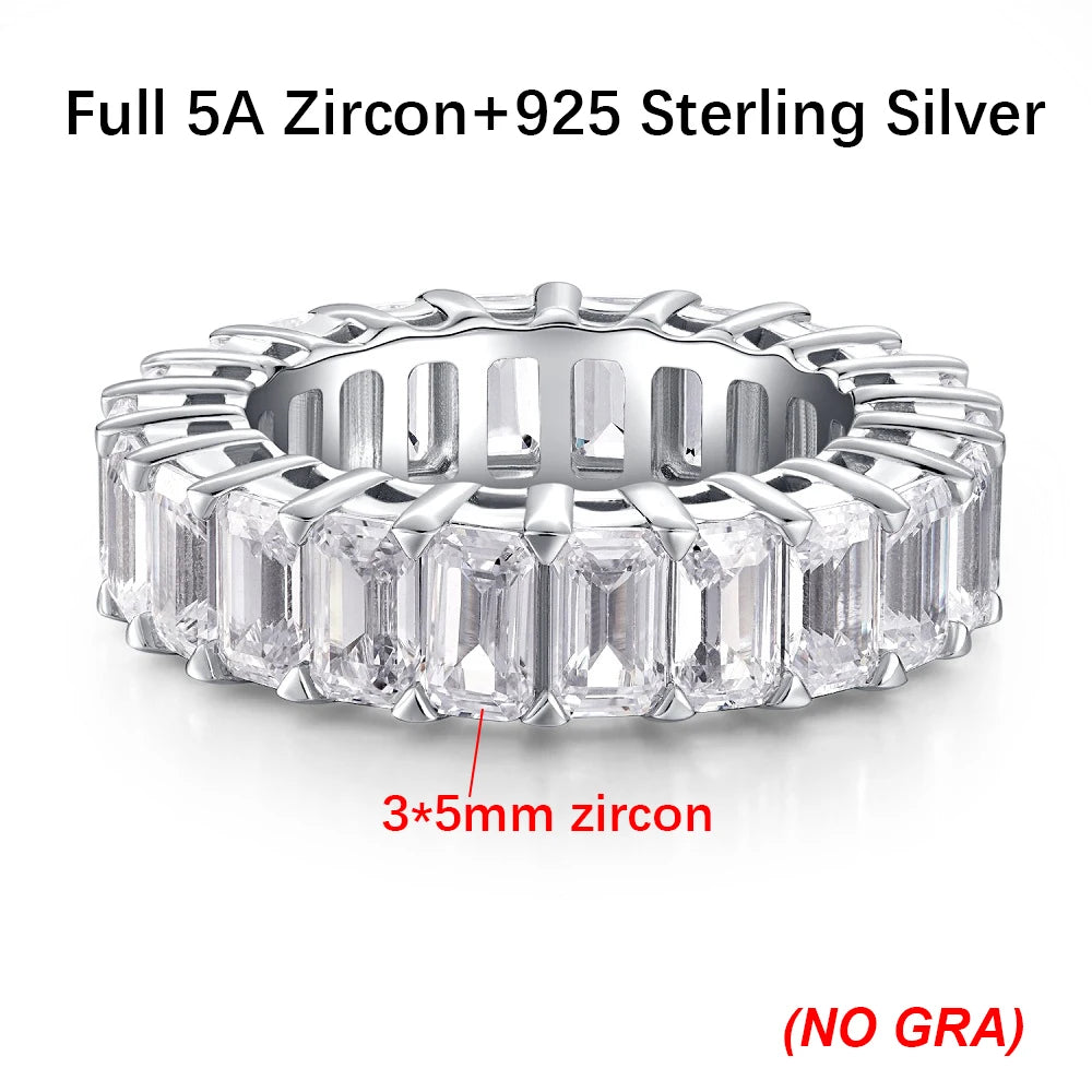 Bague Moissanite Coupe Émeraude 3×5mm Argent 925 – CLEVI Paris
