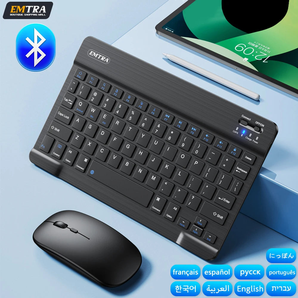 Clavier Bluetooth Sans Fil EMTRA | Silencieux, Multi-Langues, iOS Android Windows, Tablette & PC – CLEVI Paris