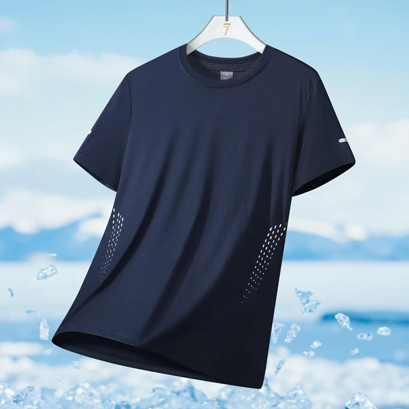 T-Shirt Running Homme Ice Silk Réfléchissant – Séchage Rapide & Respirant