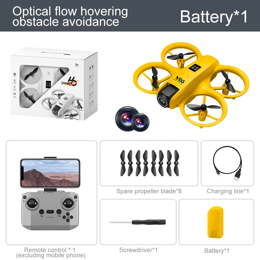 Mini Drone JJRC V66 4K WiFi FPV – Grand Angle 180°, Évitement d'Obstacles, Zoom 50x & Positionnement Optique – CLEVI Paris