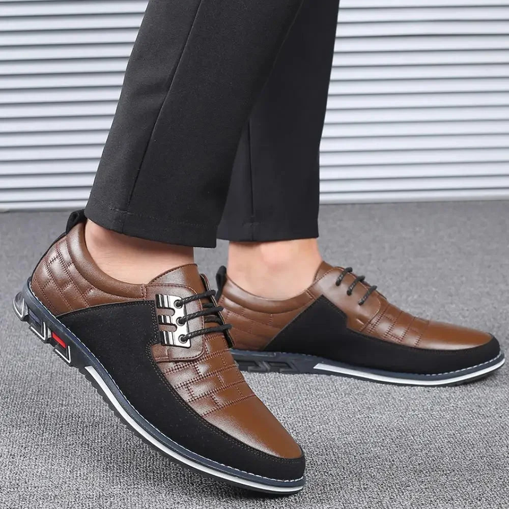 Sneakers Homme Casual Lacets – Cuir PU, Semelle Rehaussante, Grande Taille EU 38-50 – CLEVI Paris