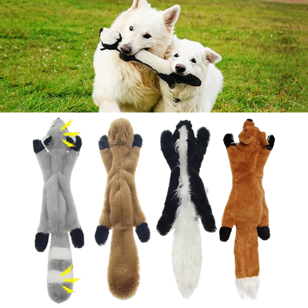Jouet Chien 45cm – Peluche Animale Sans Rembourrage avec Squeakers – CLEVI Paris