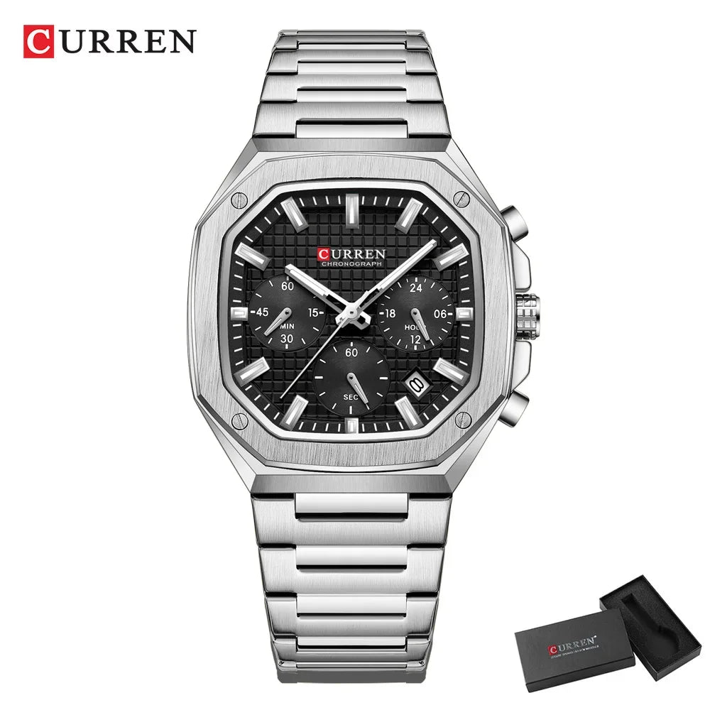 Montre Quartz Homme CURREN 8459 – Sport Luxe, Acier Inoxydable & Étanche | 8 Coloris