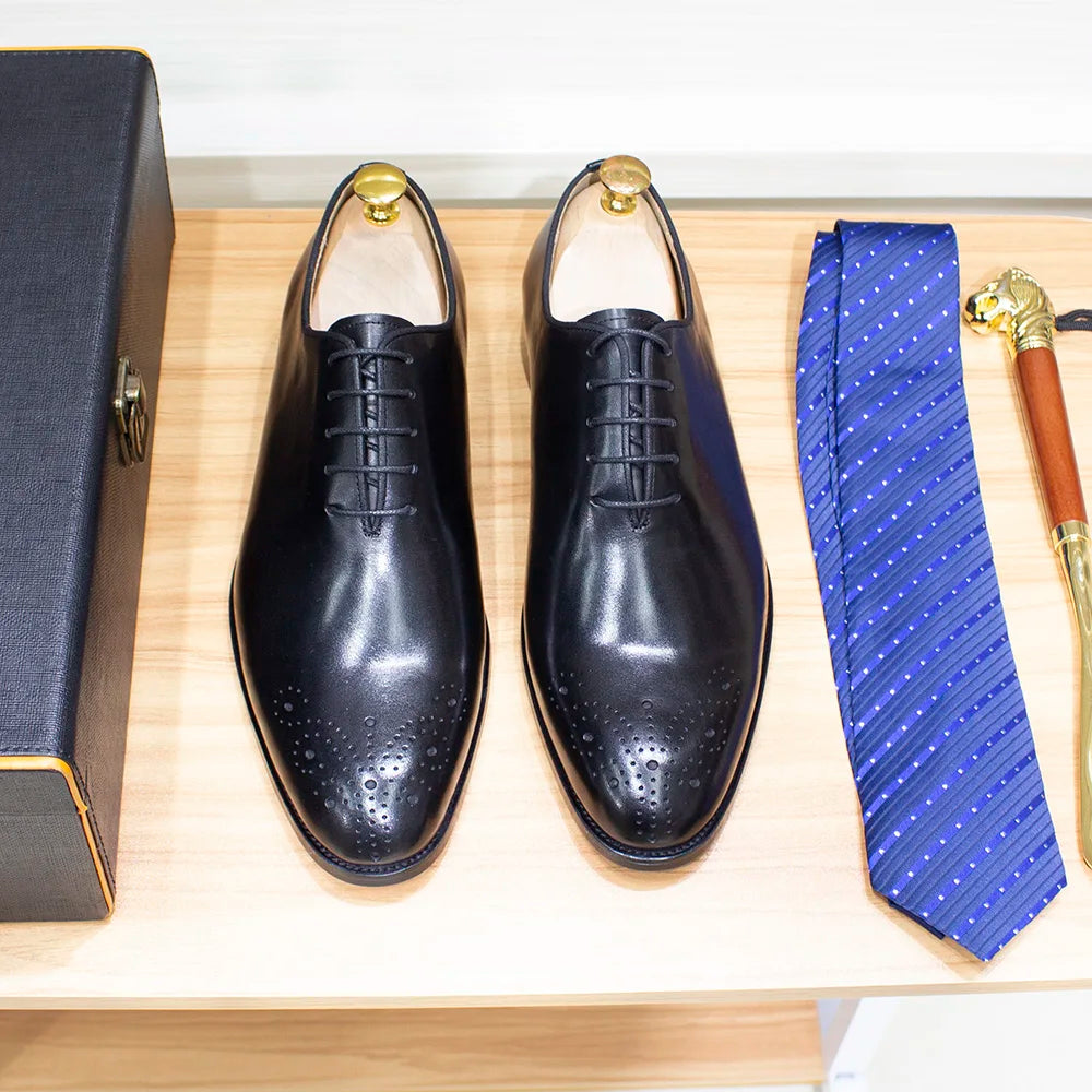 Oxford Whole-Cut Homme Style Italien Artisanal Cuir de Veau | Business Mariage US 6-13