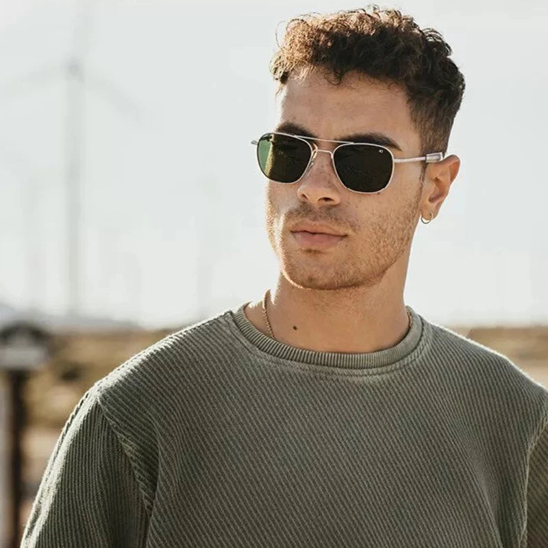 Lunettes de Soleil Pilote Unisexe Verre Trempé UV400 AO8054 – CLEVI Paris