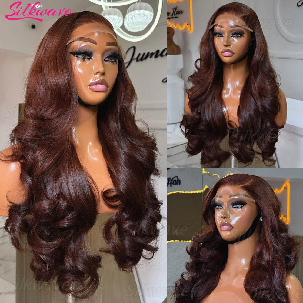 Perruque Lace Front Cheveux Humains Body Wave Chocolat 13x4 & 13x6 HD Densité 180-200% 18-36 Pouces – CLEVI Paris