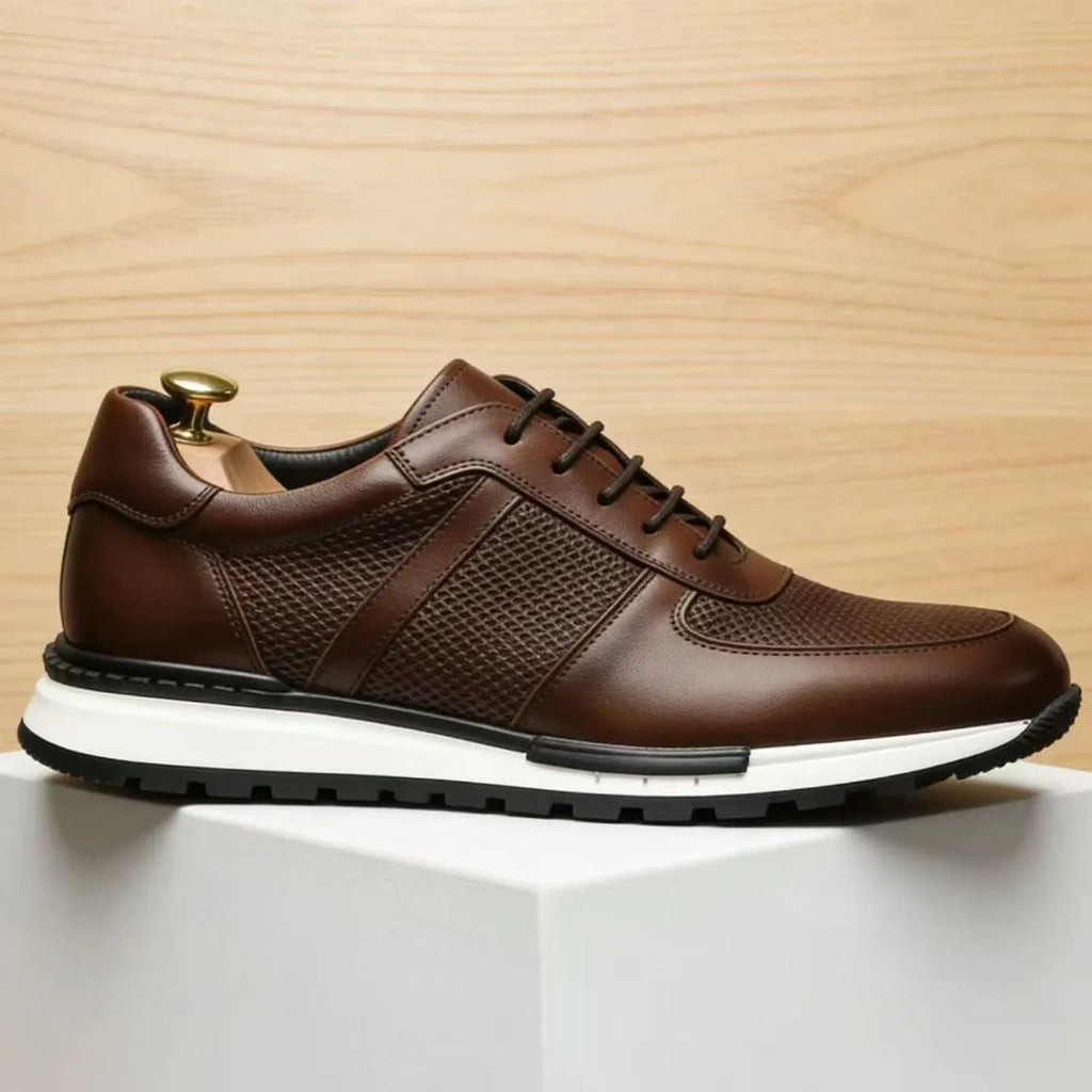 Sneakers Homme Cuir de Vache Véritable – Style Britannique, Respirant, Antidérapant, 6 Coloris – CLEVI Paris