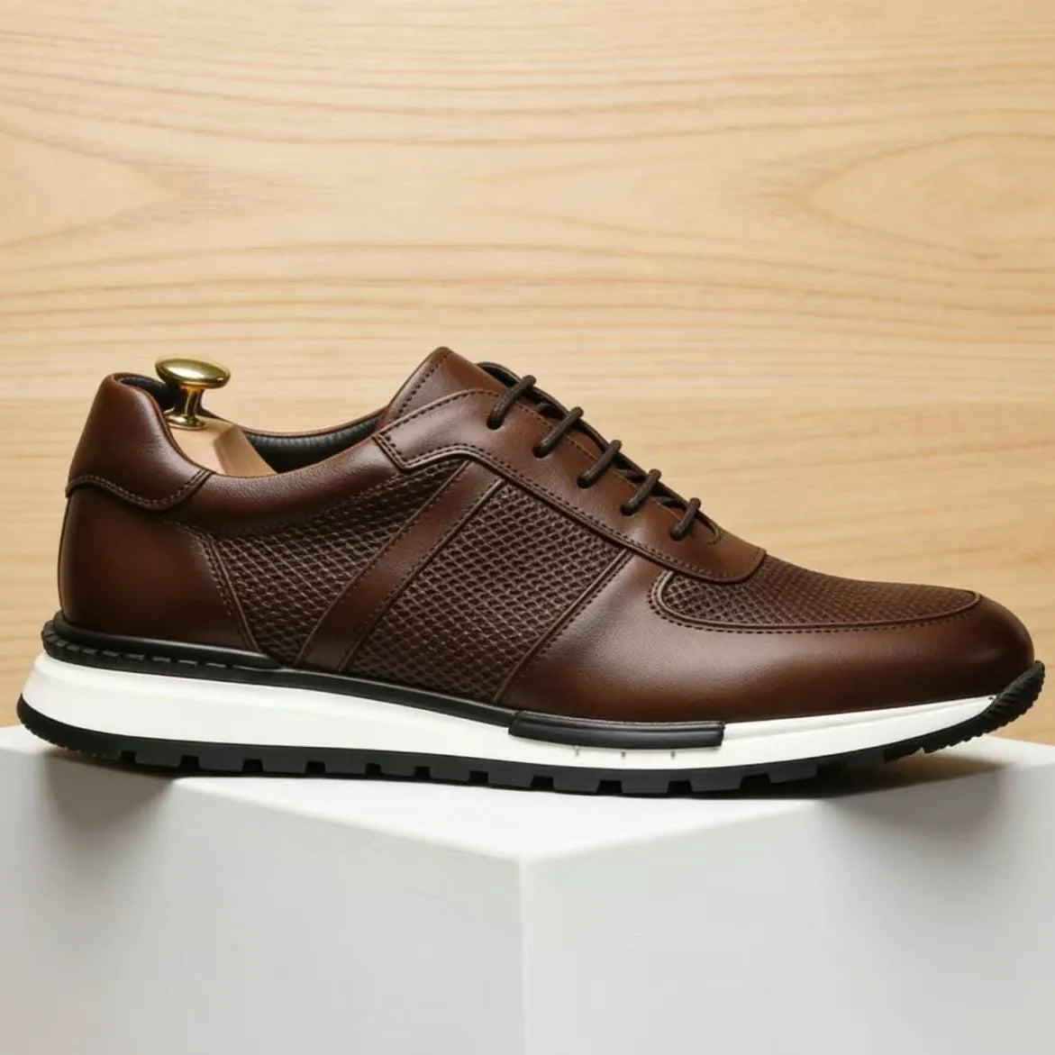 Sneakers Homme Cuir de Vache Véritable – Style Britannique, Respirant, Antidérapant, 6 Coloris – CLEVI Paris