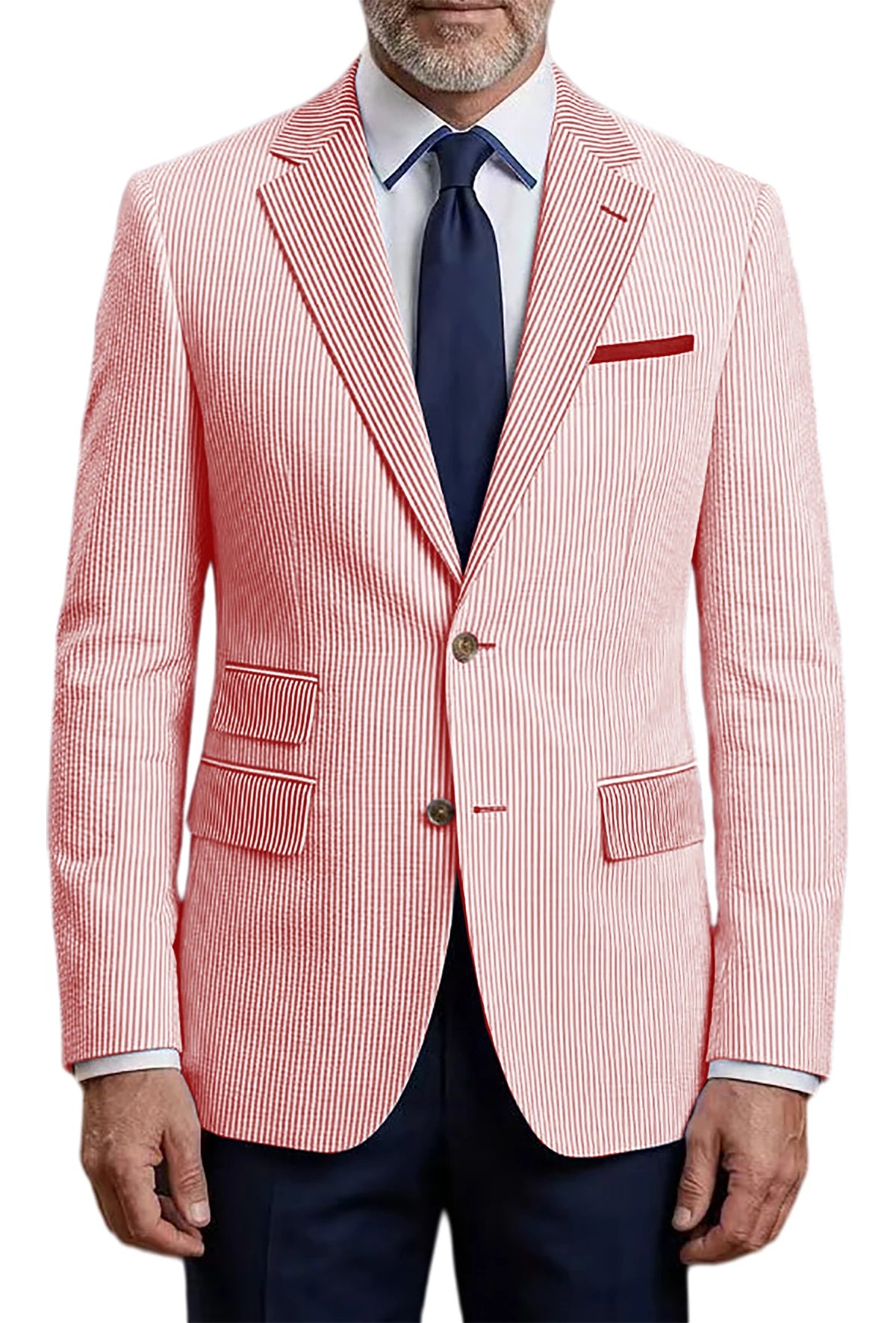 Blazer homme rayé en seersucker – CLEVI Paris