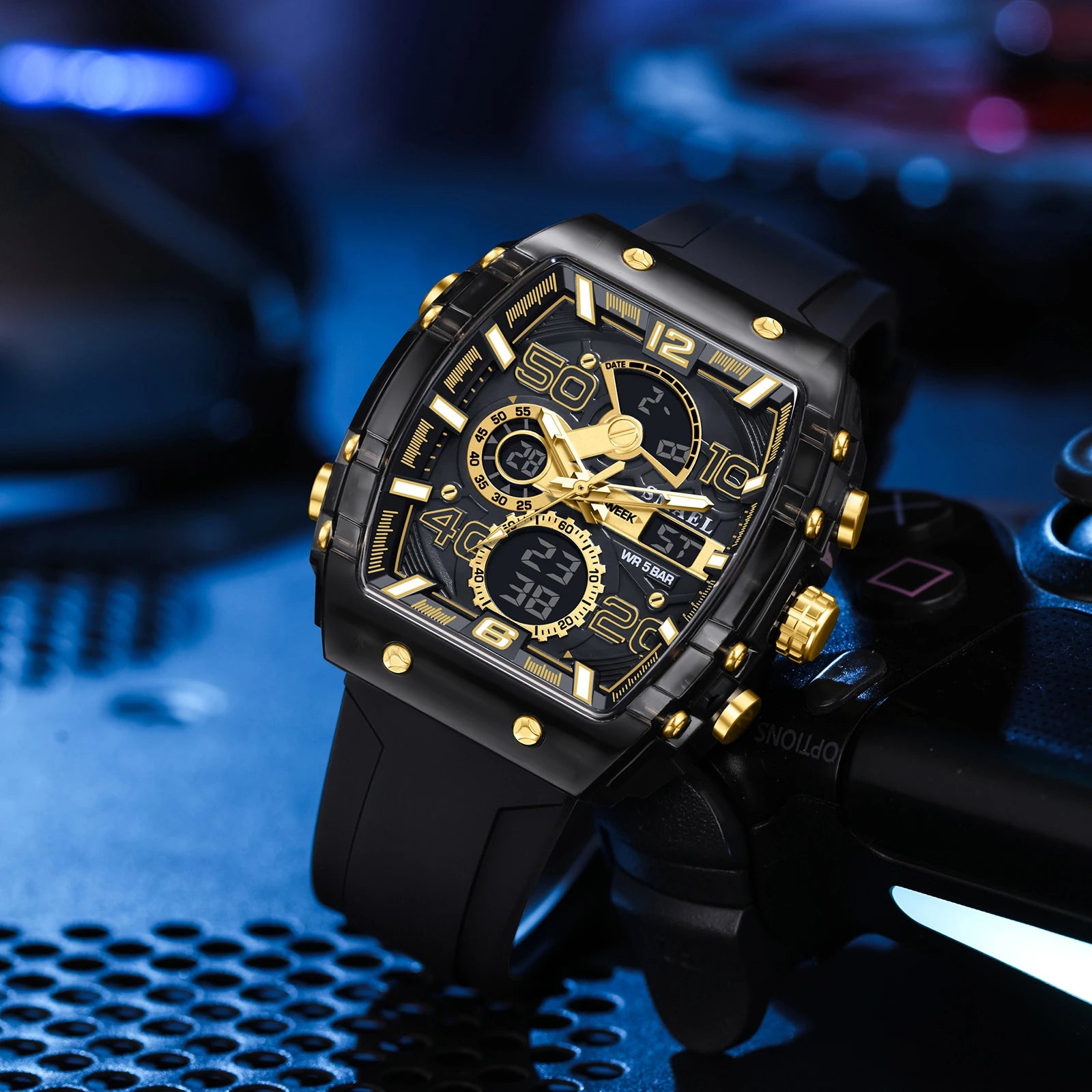 SMAEL Montre Sport Homme Double Affichage Digital Analogique Chrono LED 50mm Étanche – CLEVI Paris