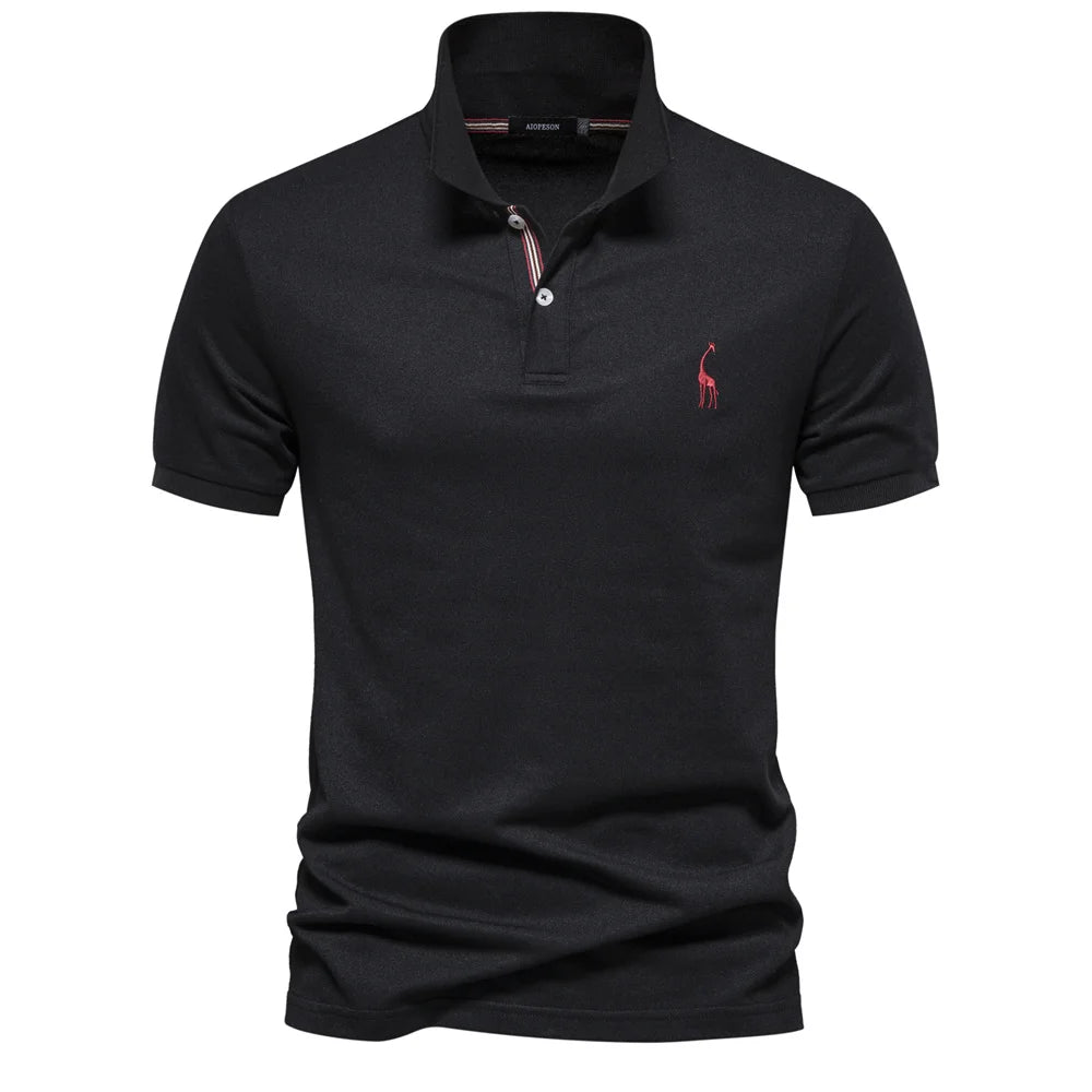Polo Homme AIOPESON Coton Manches Courtes – Broderie, Anti-Boulochage