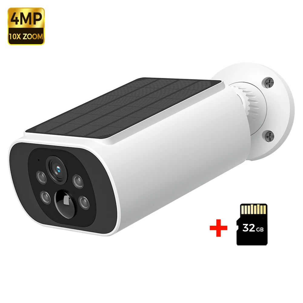 Caméra Surveillance Solaire 2.5K WiFi ALEVIO – IP67, Vision Nocturne Couleur, Détection IA, Alexa