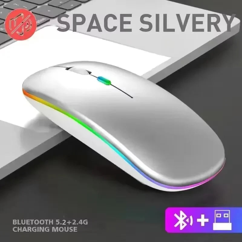 Souris Sans Fil PHONEPACE — Double Mode Bluetooth 5.2 & 2.4GHz, Silencieuse, LED, 1600 DPI | CLEVI Paris