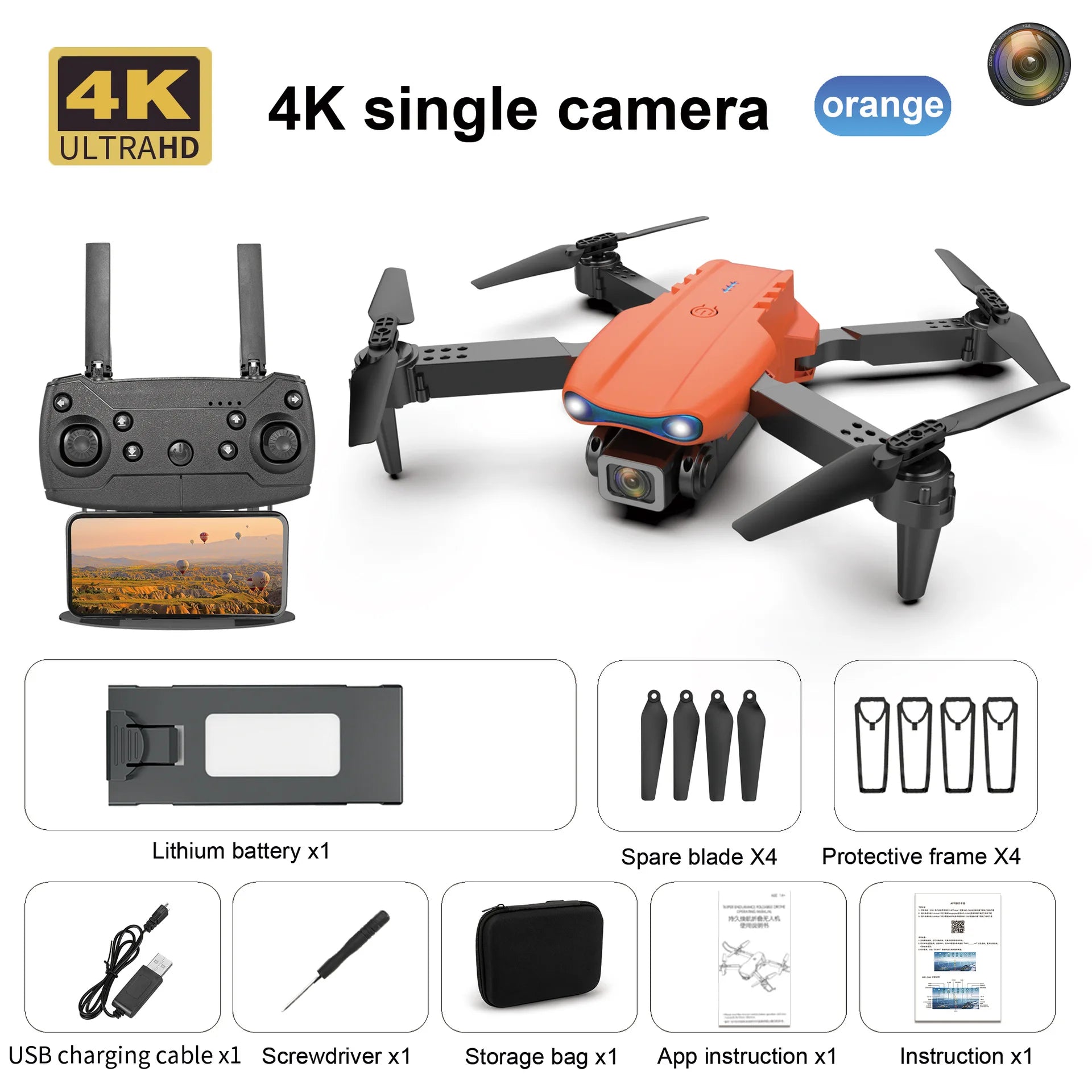 Mini Drone Pliable E99 4K WiFi – Double Caméra FPV, Décollage/Atterrissage Automatique & Gyroscope – CLEVI Paris
