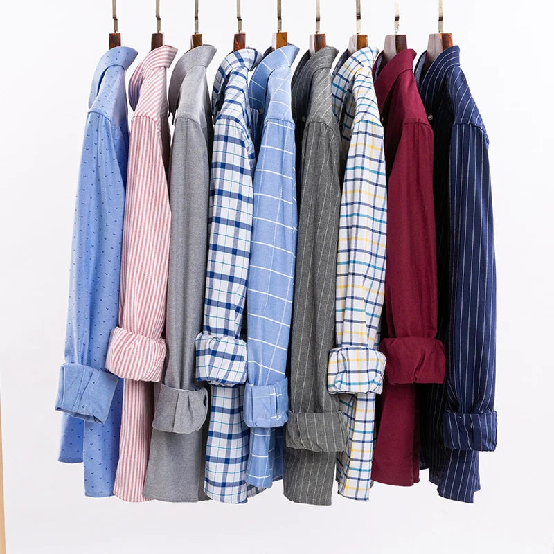 Chemise Oxford Homme Manches Longues Rayée Casual 100% Coton – Tailles 38-47 – CLEVI Paris