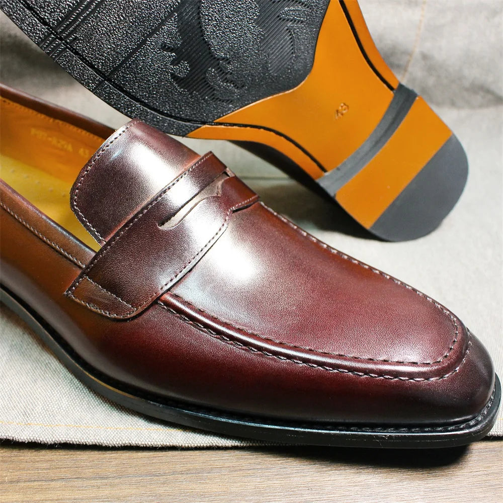 Mocassins en cuir à enfiler pour homme – CLEVI Paris