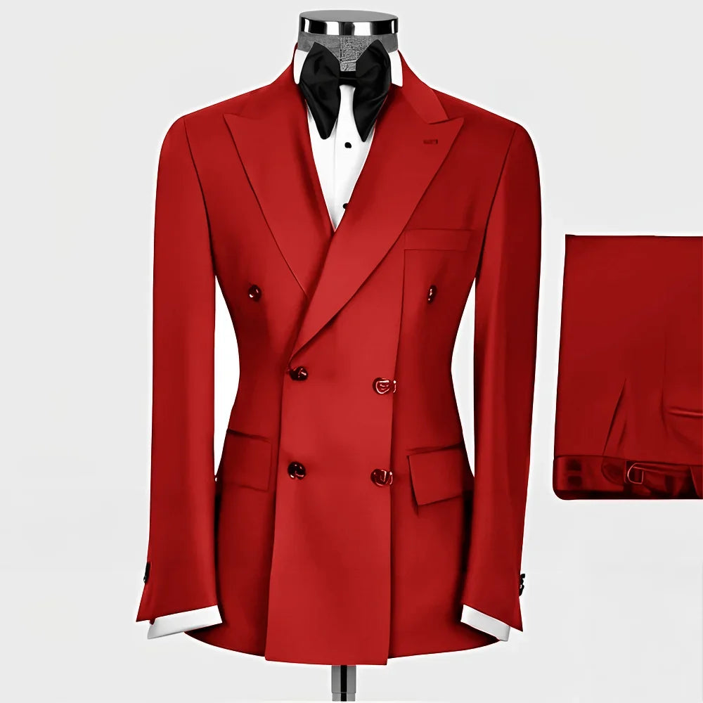 Costume Homme 2 Pièces Slim Fit – Blazer Revers Pointu, Smoking Mariage & Cérémonie