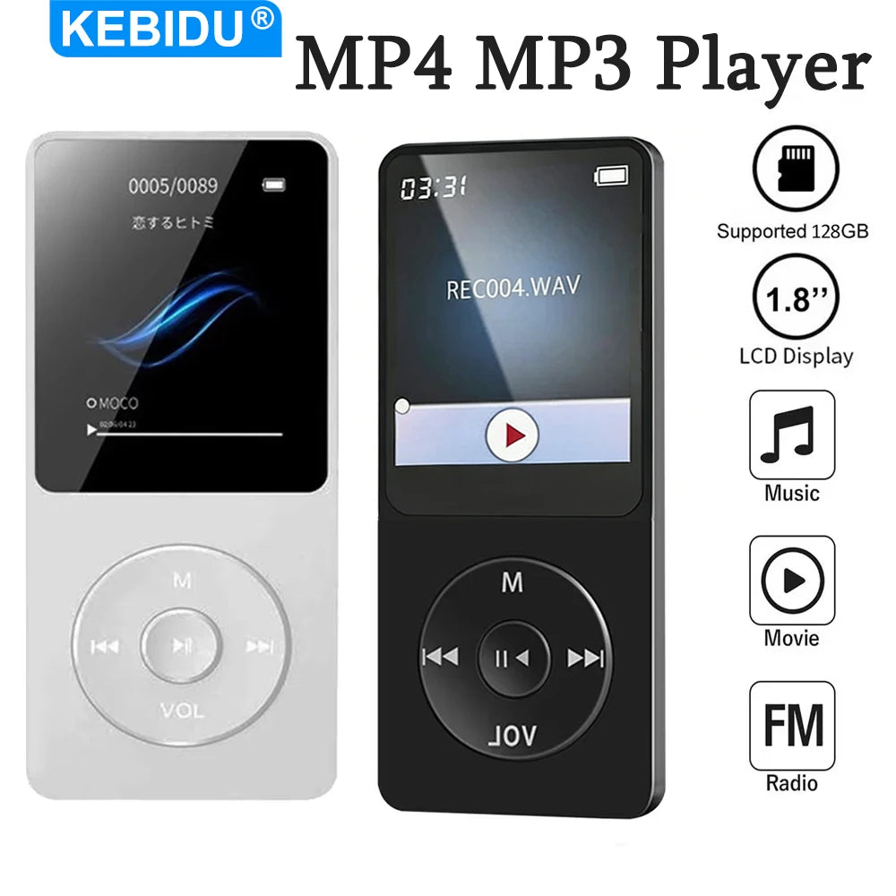 Kebidu Lecteur MP3/MP4 Bluetooth 5.0 HiFi Écran 1,8" FM TF 128Go – CLEVI Paris