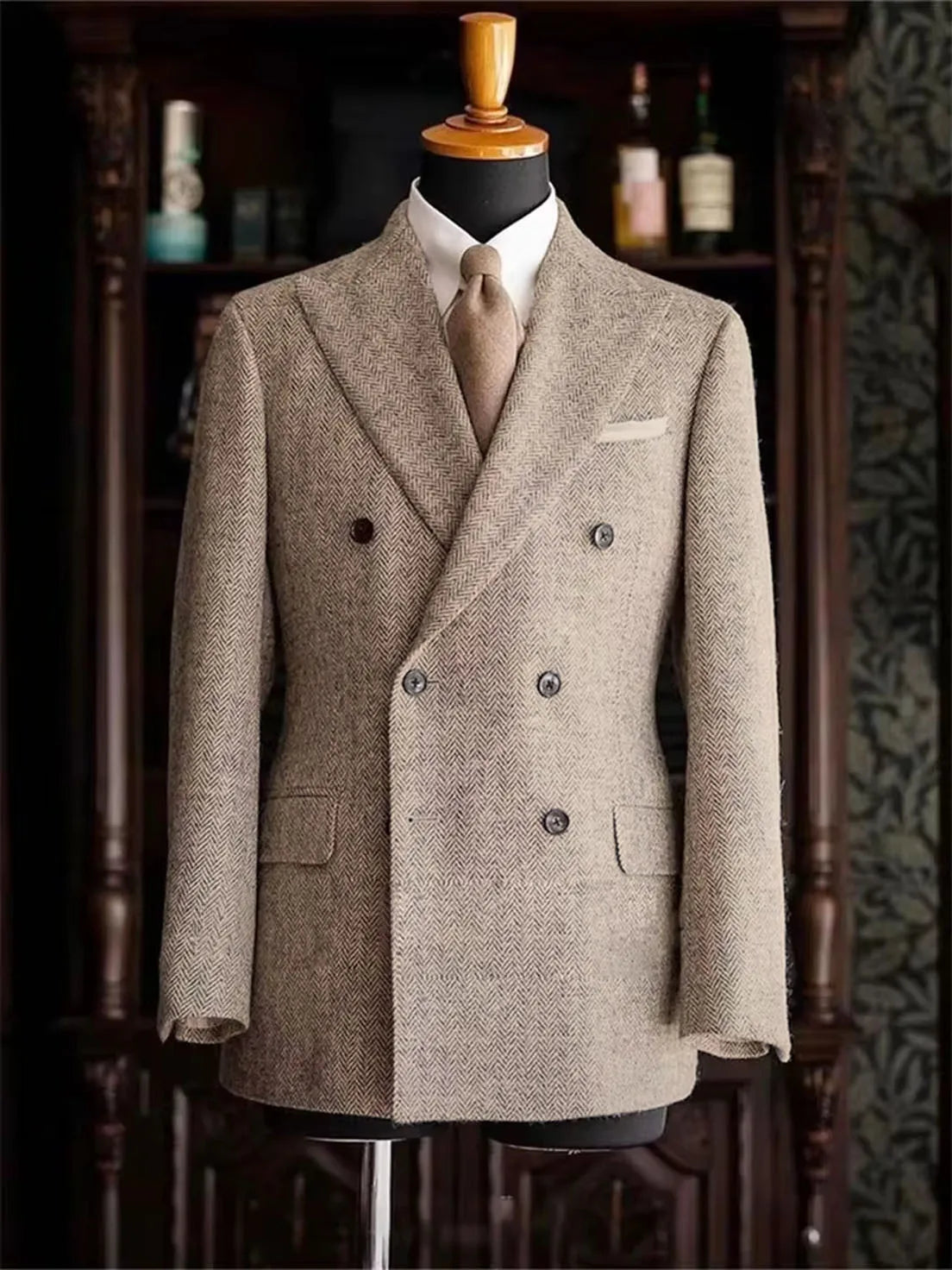 Blazer homme double boutonnage à chevrons – CLEVI Paris