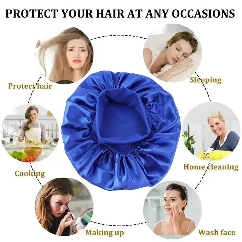 Bonnet de Nuit en Soie Satin Taille Universelle — CLEVI Paris