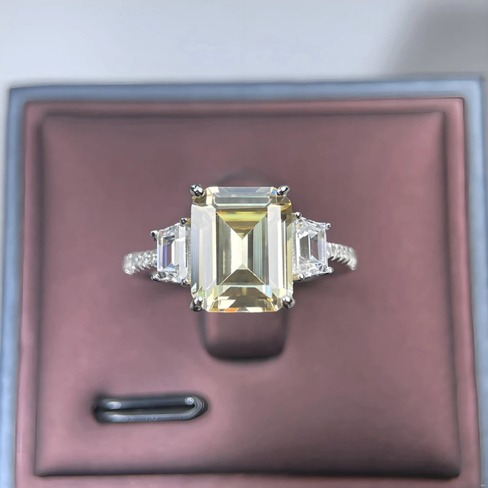 Bague Femme Aigue-Marine Taille Émeraude Argent 925 – CLEVI Paris