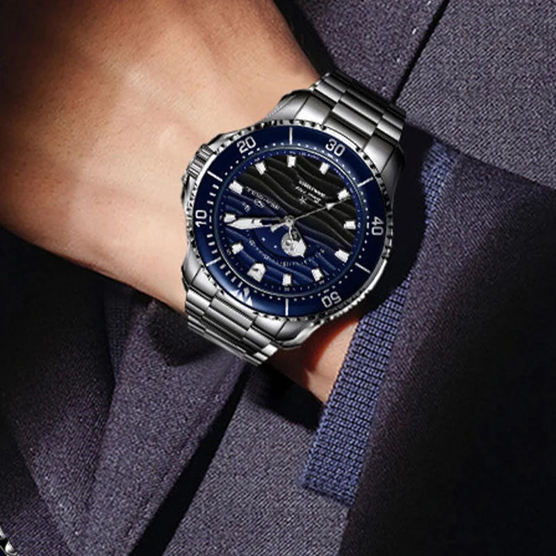 Montre Sea-Gull 816.32.1215 Diver Automatique Phase de Lune Saphir 300M – CLEVI Paris