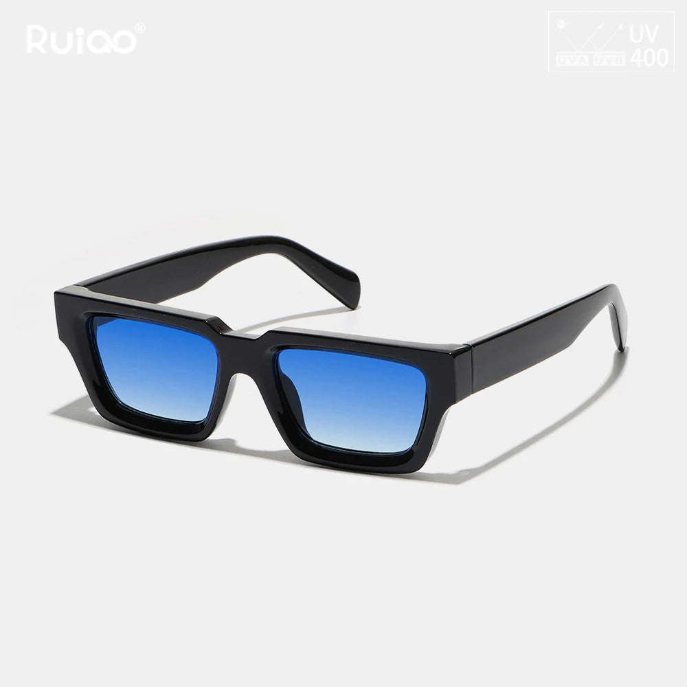 Lunettes de Soleil Rectangulaires Monture Épaisse Retro UV400 Unisexe – CLEVI Paris
