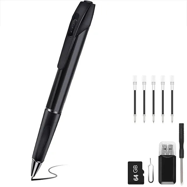 Stylo Enregistreur Audio Discret LAIZHANGXI V8 – Mini Dictaphone MP3, Stylo Fonctionnel, Carte SD en Option (32 ou 64 Go)