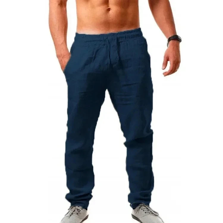 Pantalon Lin Coton Homme – Coupe Large Casual Printemps Été
