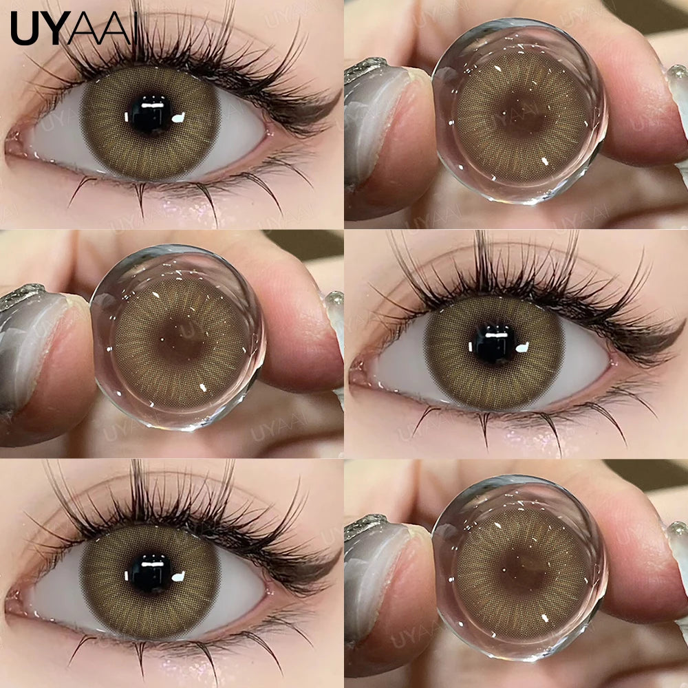 Lentilles de Contact Colorées UYAAI sans Correction – 14 Teintes, Port Annuel