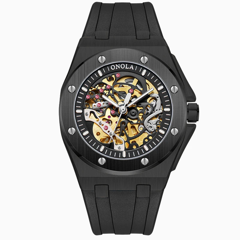 ONOLA Montre Automatique Homme Squelette Sport Silicone Étanche Multicolore – CLEVI Paris