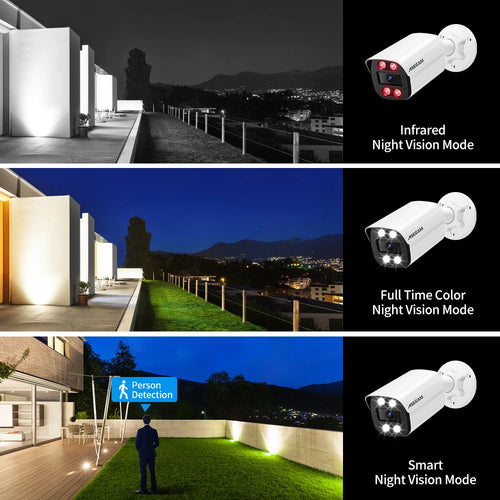 Caméra IP POE Extérieure 4K/8MP – Vision Nocturne Couleur, IA Détection Humaine, IP67, H.265 – CLEVI Paris