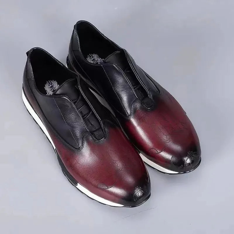 Oxford Homme Cuir Véritable Lacets | Sneaker Vintage Multicolore Respirant