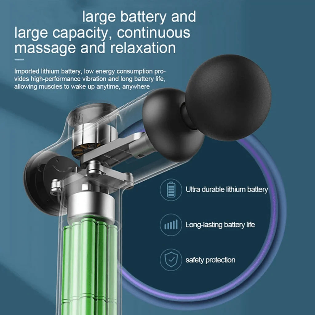Pistolet de Massage Fascial Portable Écran LED 4 Têtes Recharge Type-C – CLEVI Paris