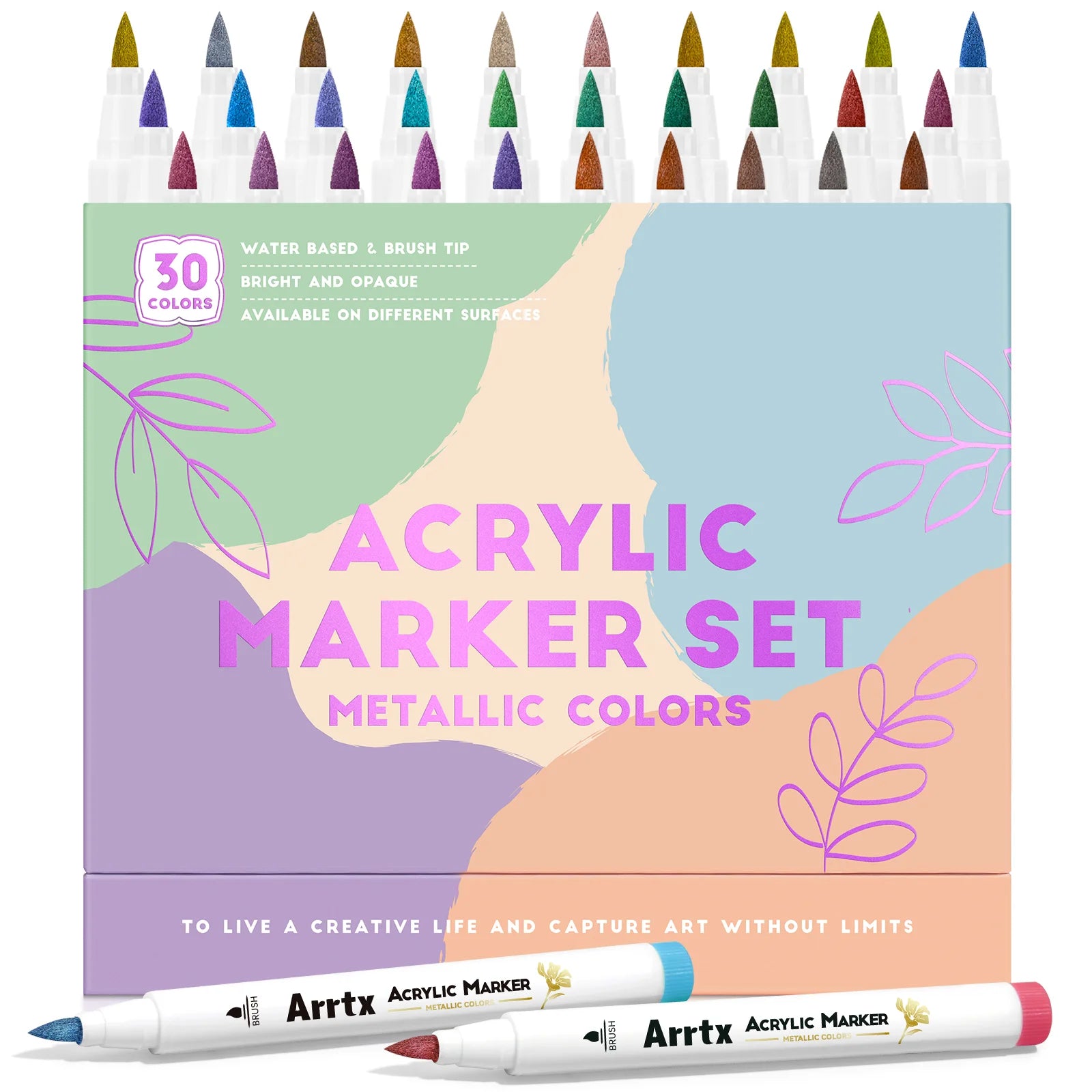 Marqueurs Acryliques Arrtx Pointe Pinceau – 30 à 90 Couleurs, Multi-Surfaces – CLEVI Paris