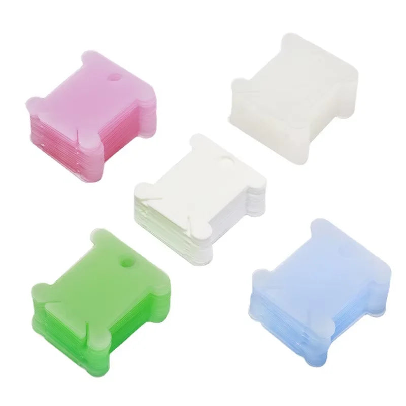 Lot 100 Bobines Plastique | Organisateur Fils Broderie, Point de Croix & Couture – CLEVI Paris