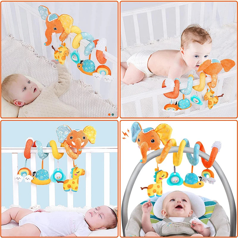 Jouet Sensoriel Bébé Spirale Peluche Animaux Musical Poussette Siège Auto QWZ – CLEVI Paris