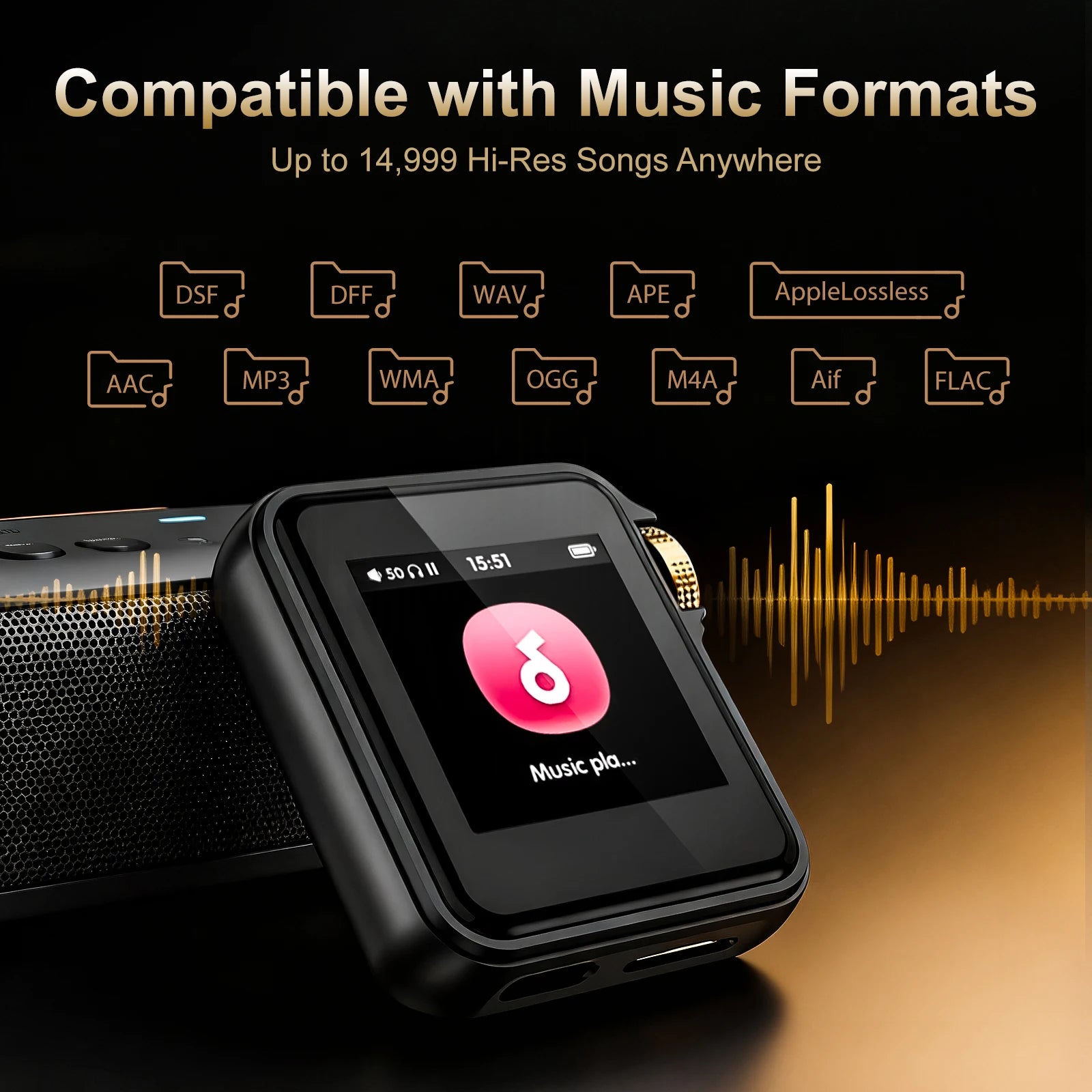 Lecteur MP3 HiFi Clip H2 Mini – Bluetooth LDAC aptX, DSD256, DAC ESS, 64 Go