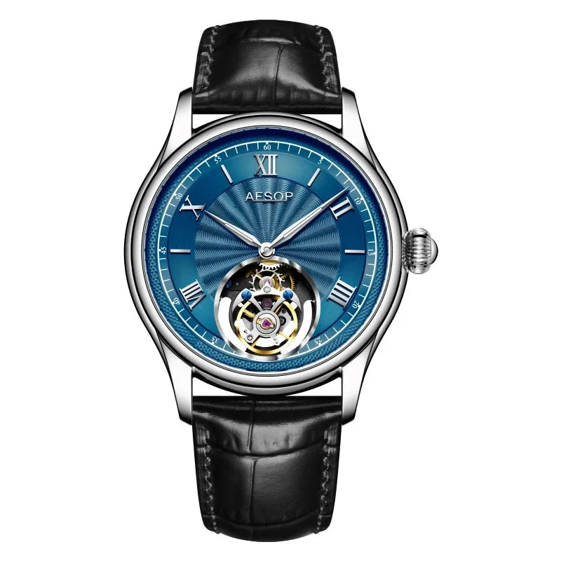 Montre Homme AESOP Tourbillon Édition Limitée – Mécanique Manuelle, Verre Saphir, Squelette