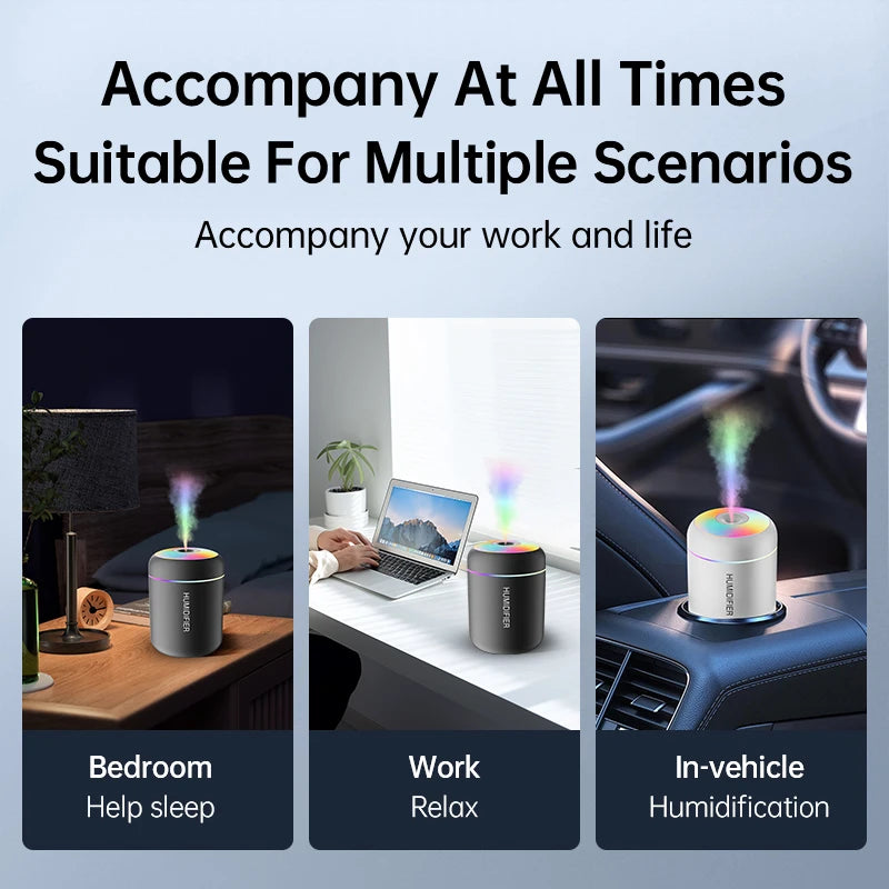 Humidificateur Mini USB | Diffuseur d’Arômes Ultrasonique 180 ml, Maison & Voiture – CLEVI Paris