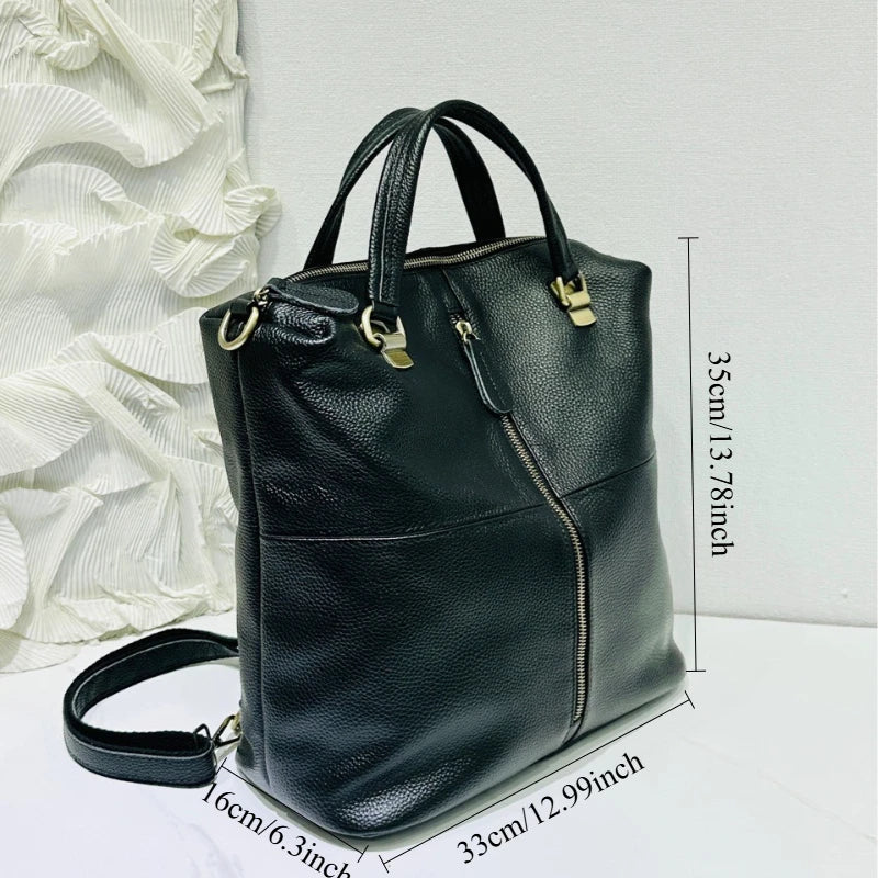 Sac À Dos Femme Cuir Vache Convertible Anti-Vol Voyage – CLEVI Paris