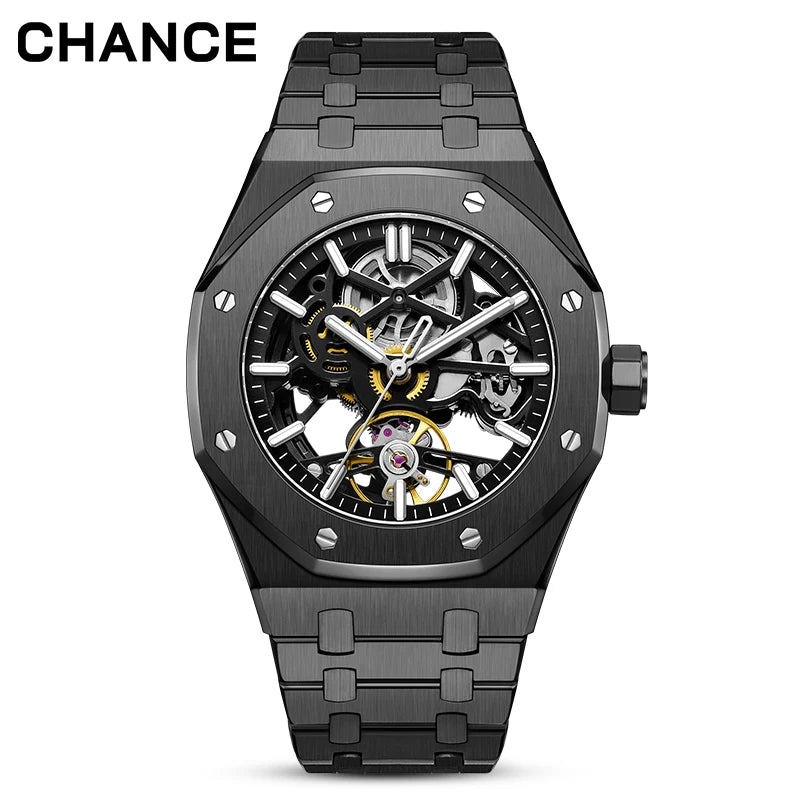 Montre Tourbillon Automatique Squelette Homme | Acier Inoxydable – CLEVI Paris